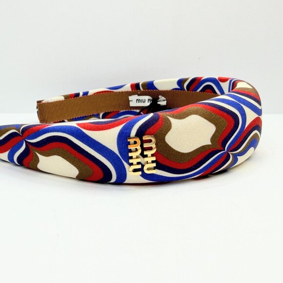 Miu Miu Printed Padded Headband with Box & Authenticity Card GS739 main image 4